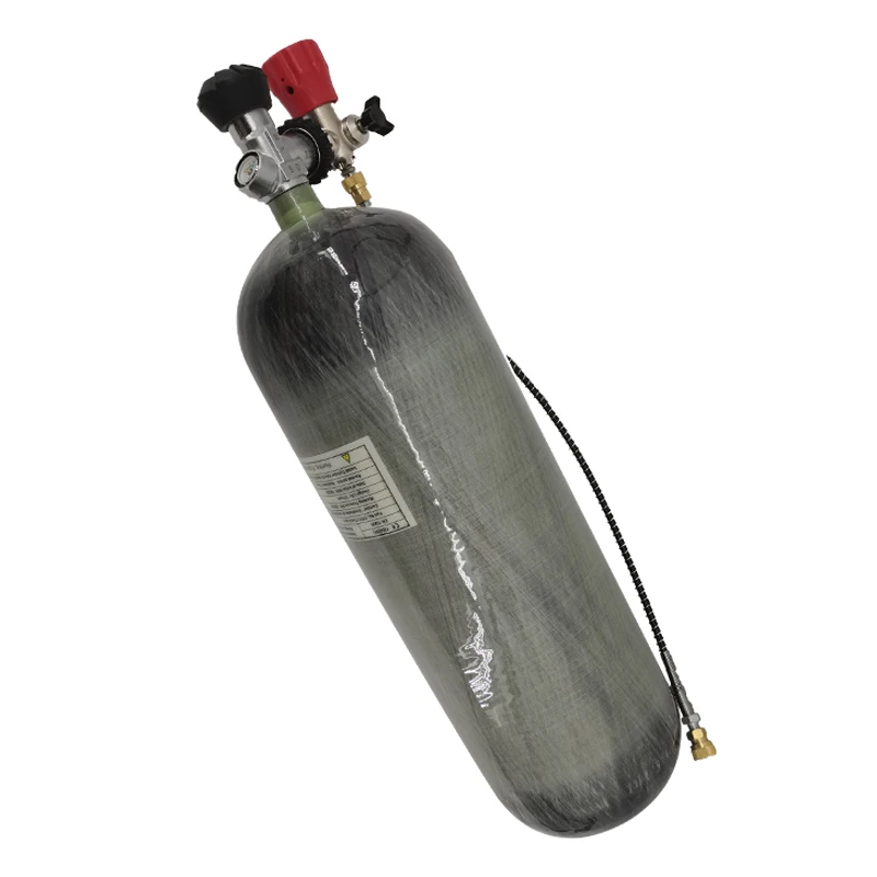 Оптовая продажа настраиваемый композитный воздушный резервуар PCP 4500psi 9l газовый баллон из углеродного волокна