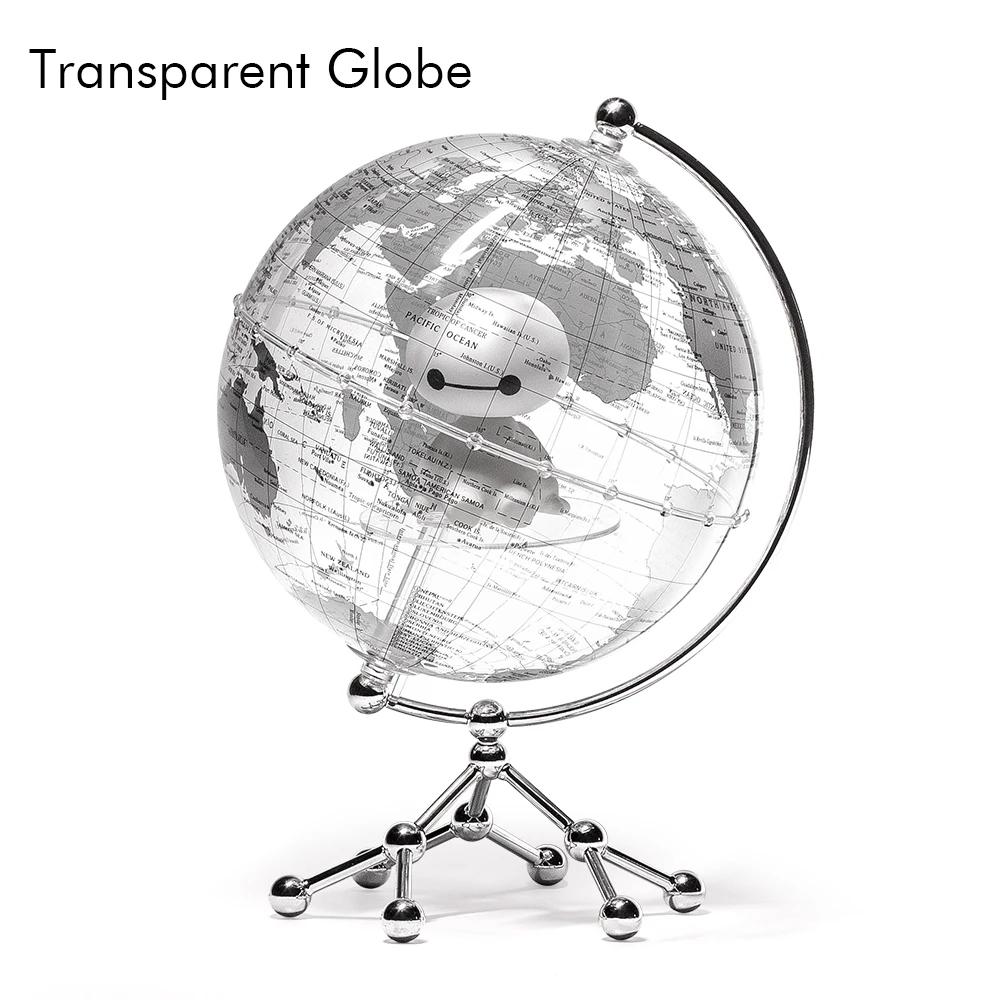 Wellfun 2024 New Product Ideas Home Office Decor Gift Transparent Rotating Novelty Gifts Globe Earth Globe Decor Globe