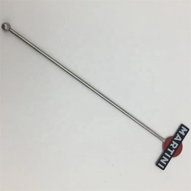 Customized Shape Logo Stainless Steel Bar Tools Cocktail Drinks Coffee Latte Rod Mixing Twisted Stirrer Swizzle Stick Picks