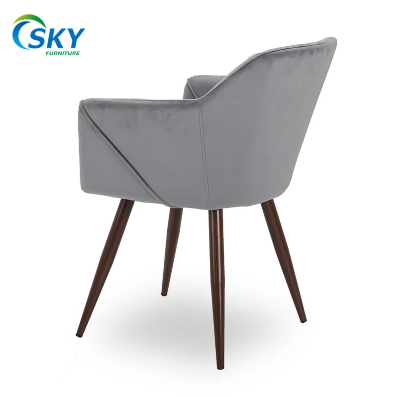 SKY Velvet Fabric Modern Metal Frame Stacking Dining Chair Fabric