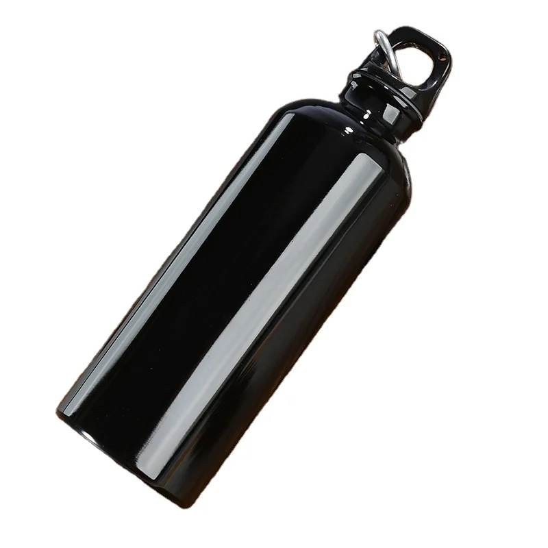 New Custom Logo Portable Stainless Steel Insulated Water Cup Single Wall Aluminum Sports Bicycle Water Bottles With Carabiner