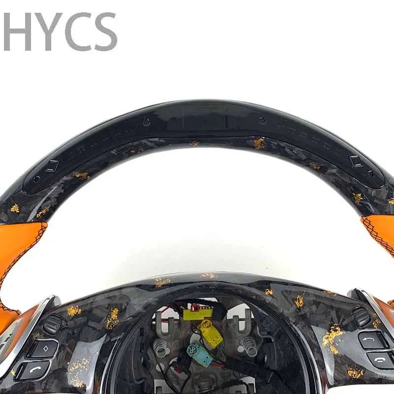 For Porsche 718 911 Panamera Cayenne Cayman Yellow Forged carbon Fiber Steering Wheel