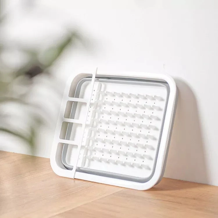 Collapsible Dish Drainer Foldable Drying Rack Portable Dinnerware Colander Collapsible Storage Holders & Racks Customized Logo
