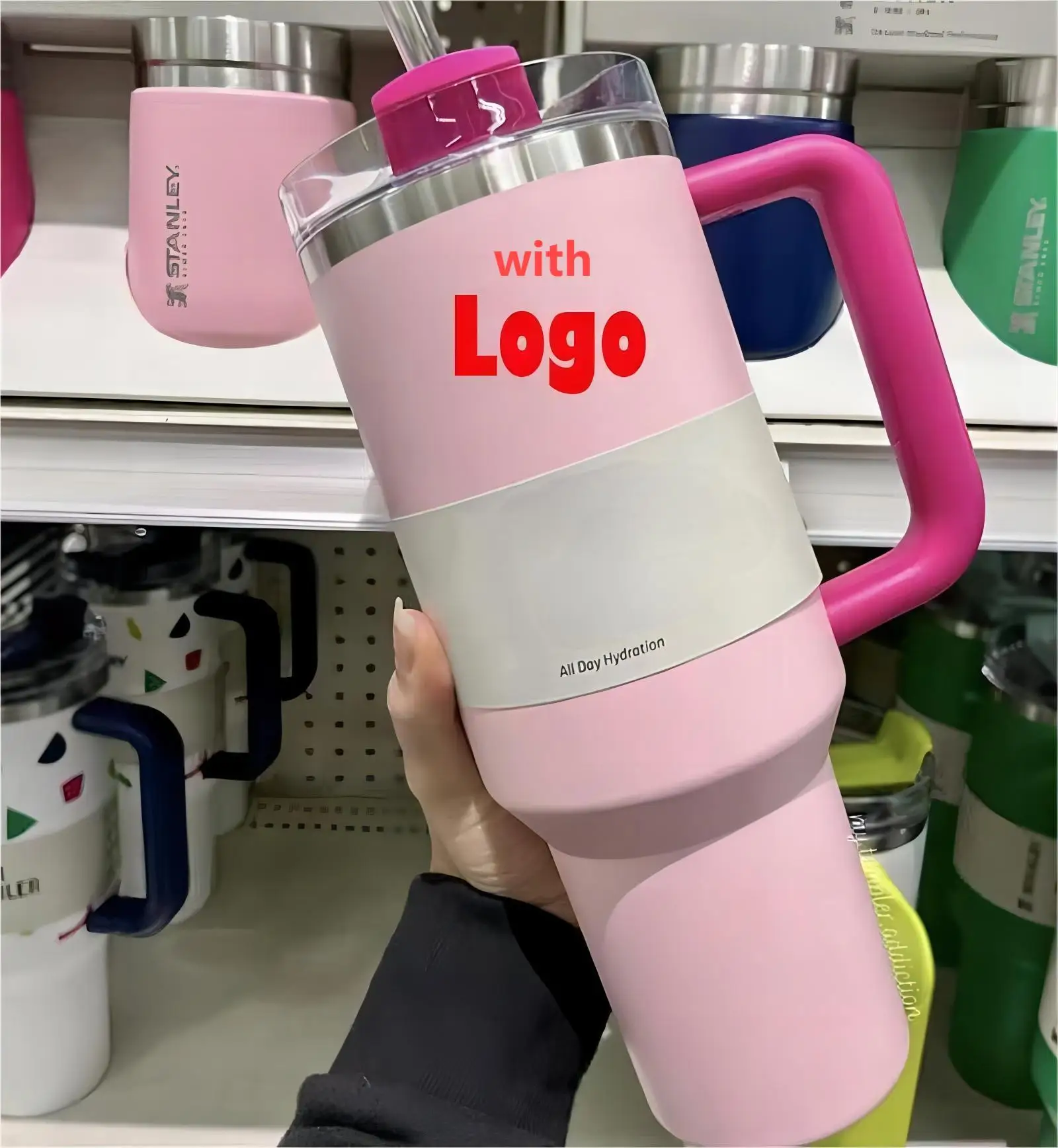 Best seller H2.0 cup 40oz with handle stainless steel stan tumbler with handle for Iced and Cold Beverages