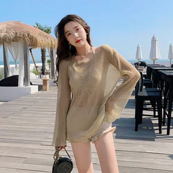 Breathable  sun protection clothes and sexy women bikini sets cute swim wear