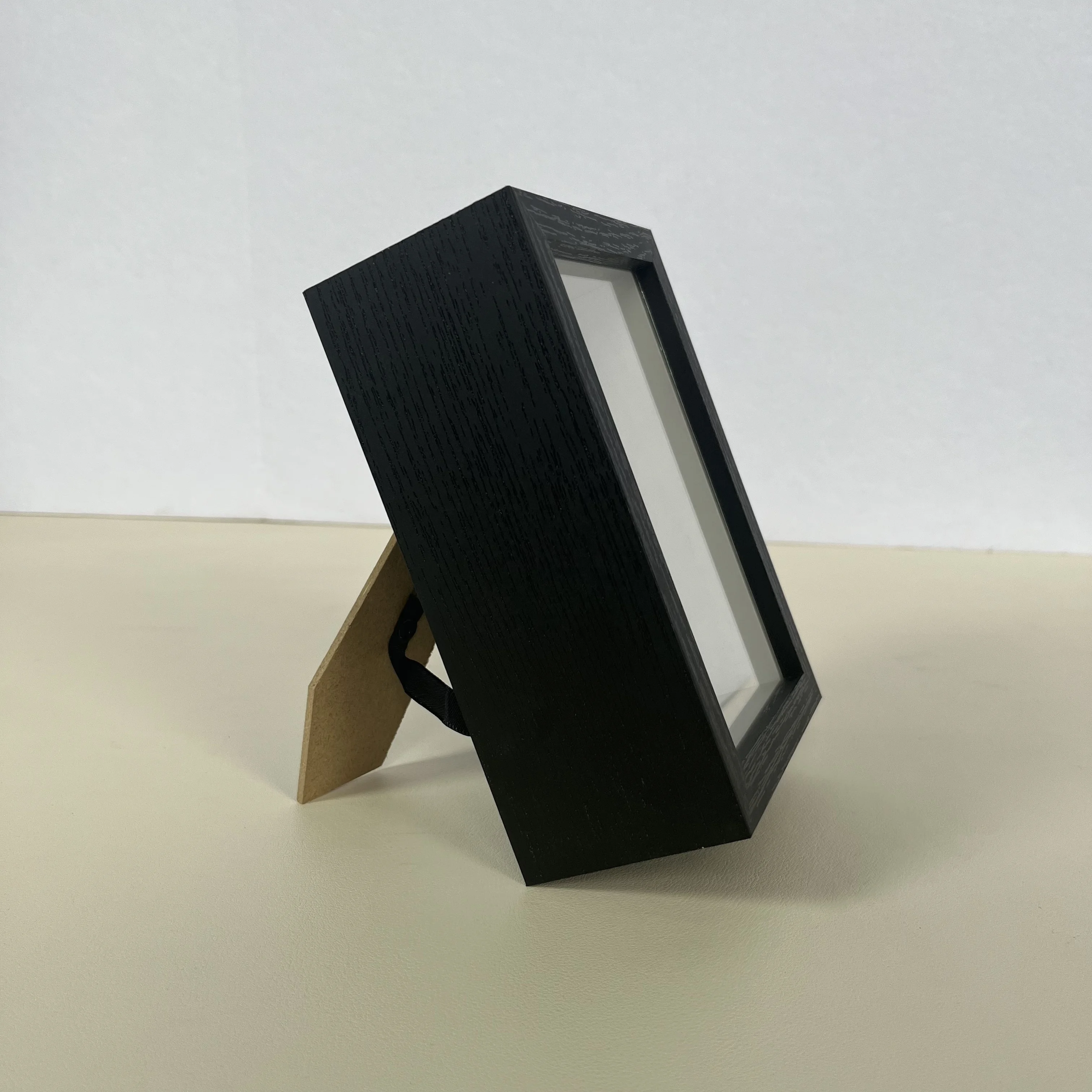 in case of emergency break the glass 6 inch shadow box frame white black walnut wood  inner depth 3cm deep shadow box frame