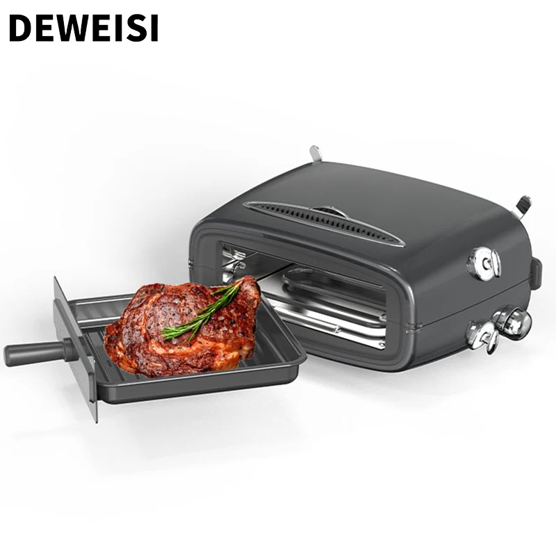 DEWEISI electric indoor grill panini 2 slice extra wide slot toaster with bagel defrost settings selector toast boost auto