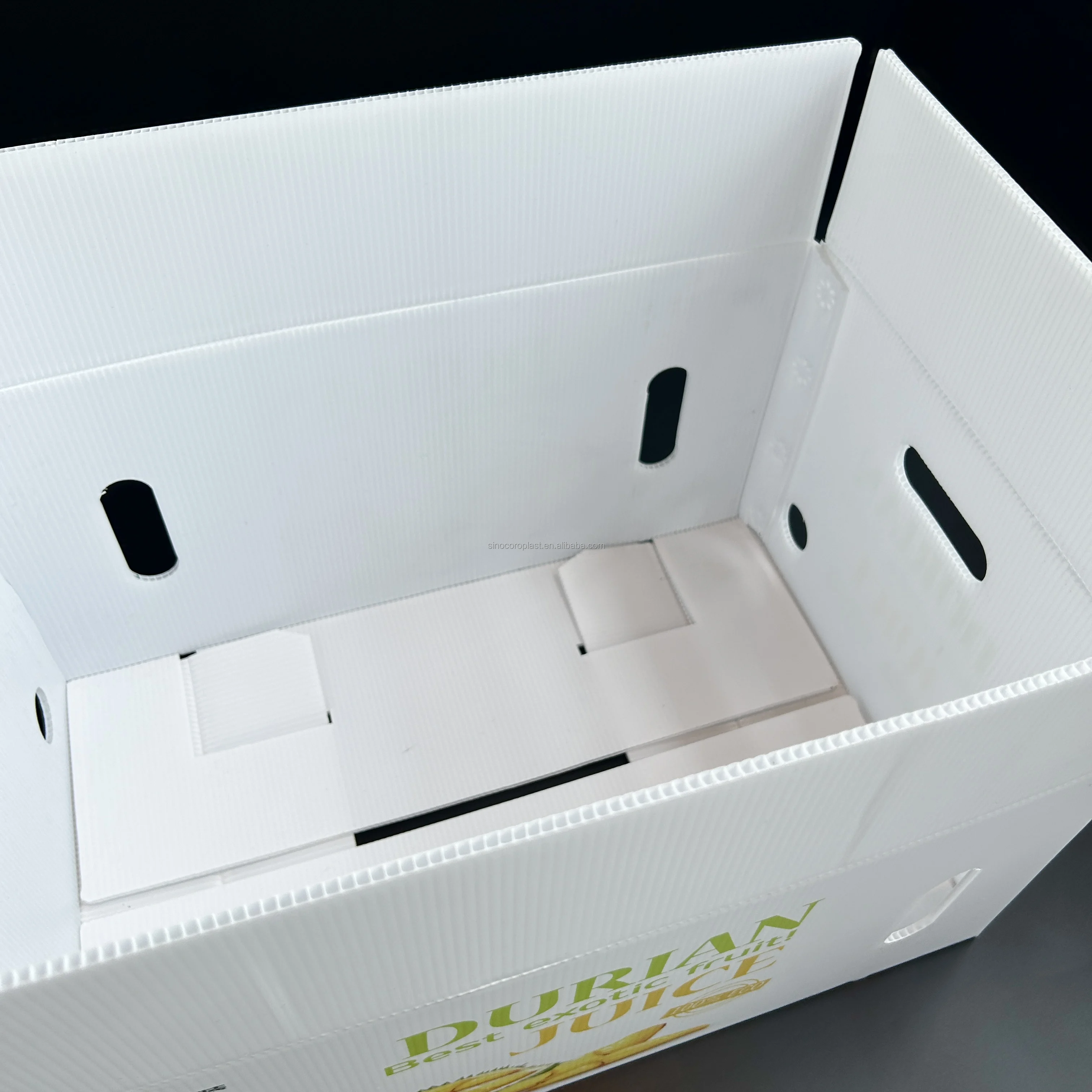 Custom Foldable Plastic Corrugated Fresh Printed Folding Fruit Storage Packaging Packing PP Coroplast Box For Durian