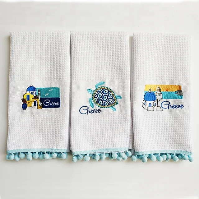 
Tourism products travel kitchen towel Cotton Embroidery Design kitchen Tea Towels 