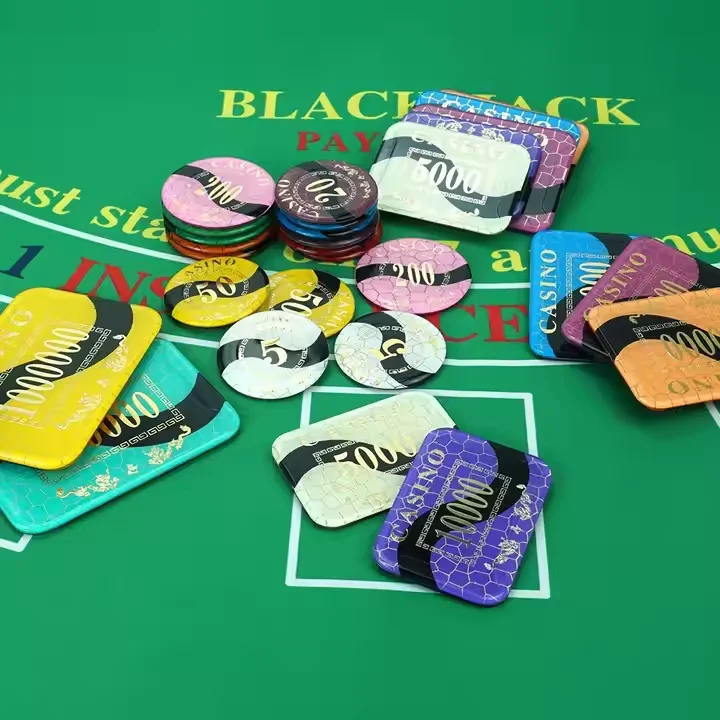 factory acrylic poker chips plaque 68.5mm 80.5mm 94.5mm length chips with value for casino table game