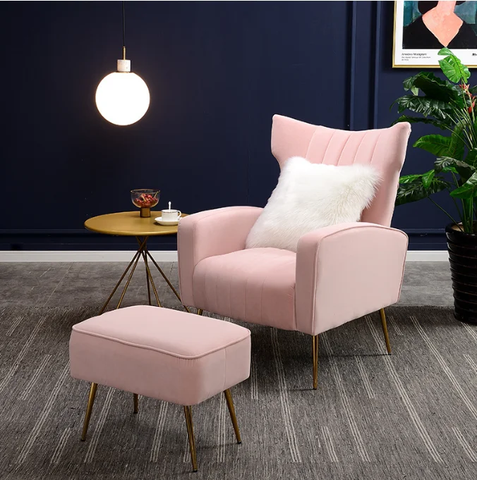 Nordic Simple Sofa American High Back Tiger Chair Leisure Single Living Room Bedroom Sofa Chair Lazy