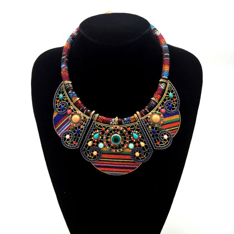 Suyan Jewelry Factory Price Exaggerated Personality Bohemian Ethnic Style Choker Necklace Women Statement Jewelry