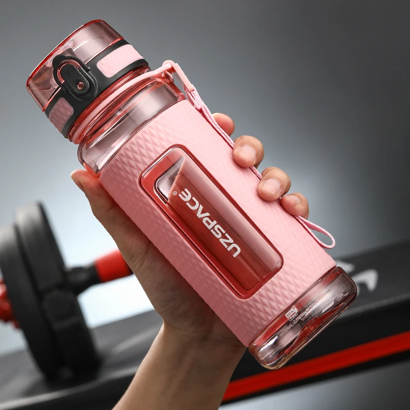 UZSPACE High Quality Clear Trendy Creative China Unique Cool Cold Sport Gym Fitness Plastic Diamond Water Bottle with Logo