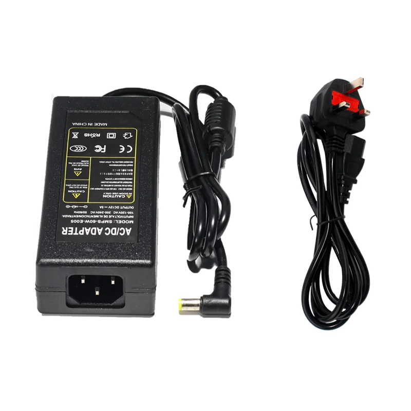 Free Sample Ac Dc Adaptor 12v 5a Power Adapter 12 Volt 5 Amp Power Supply For Led Cctv