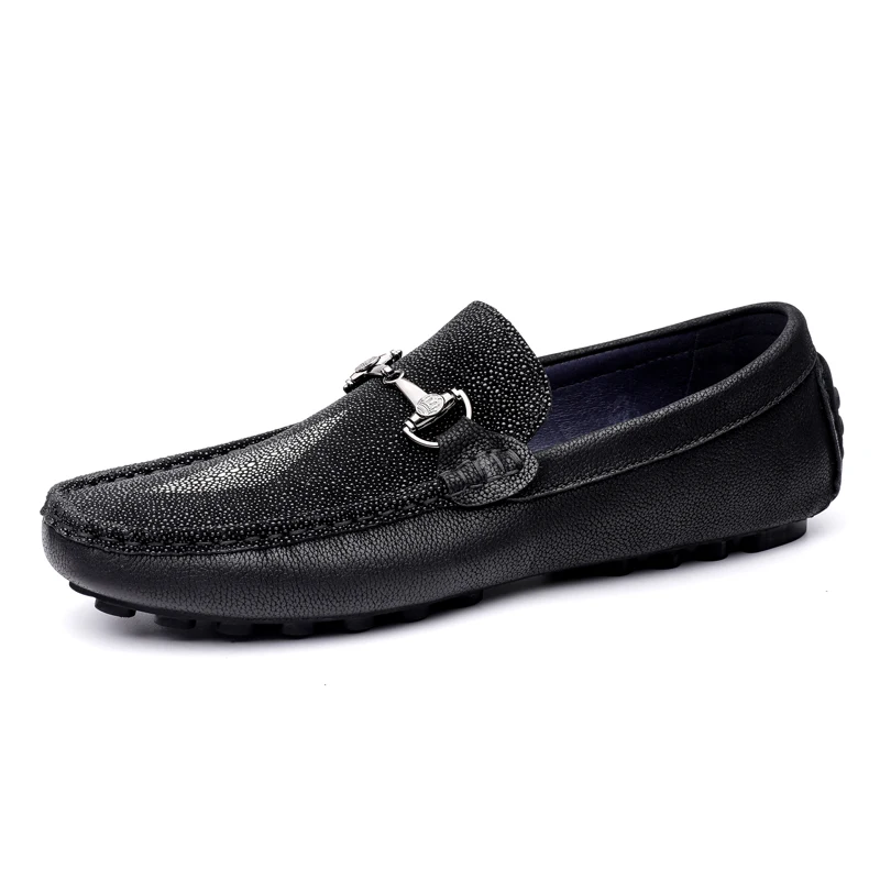 Support Custom LOGO Man Driving Shoes Comfortable Leather Loafers Shoes Moccasin Men Shoes
