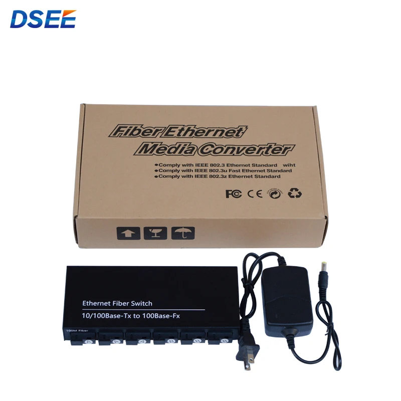 6 ports 100M Ethernet Optical Fiber Switch