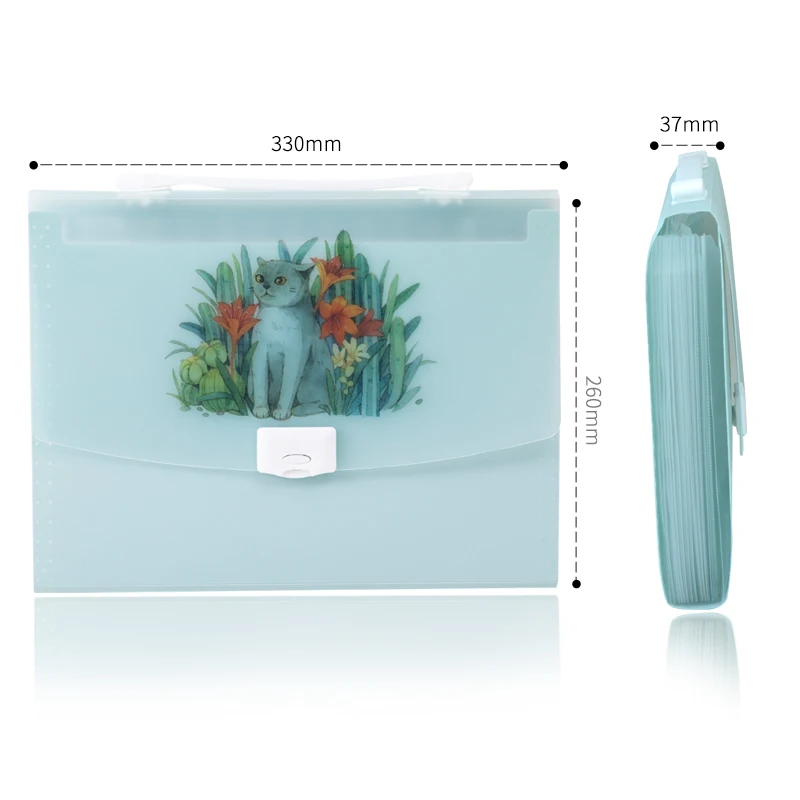  New printing product 13 pockets A4 size hangging plastic expanding file folder for school