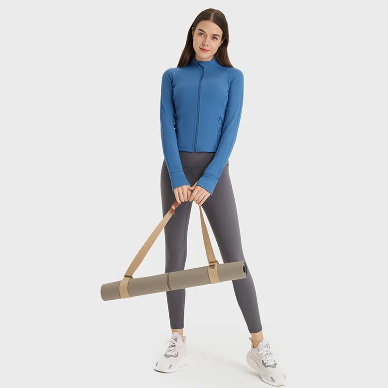 Xsunwing Cool style plain Lulu lightweight women slim fit tight long sleeve gym tops fitness sports jacket yoga zipper jackets