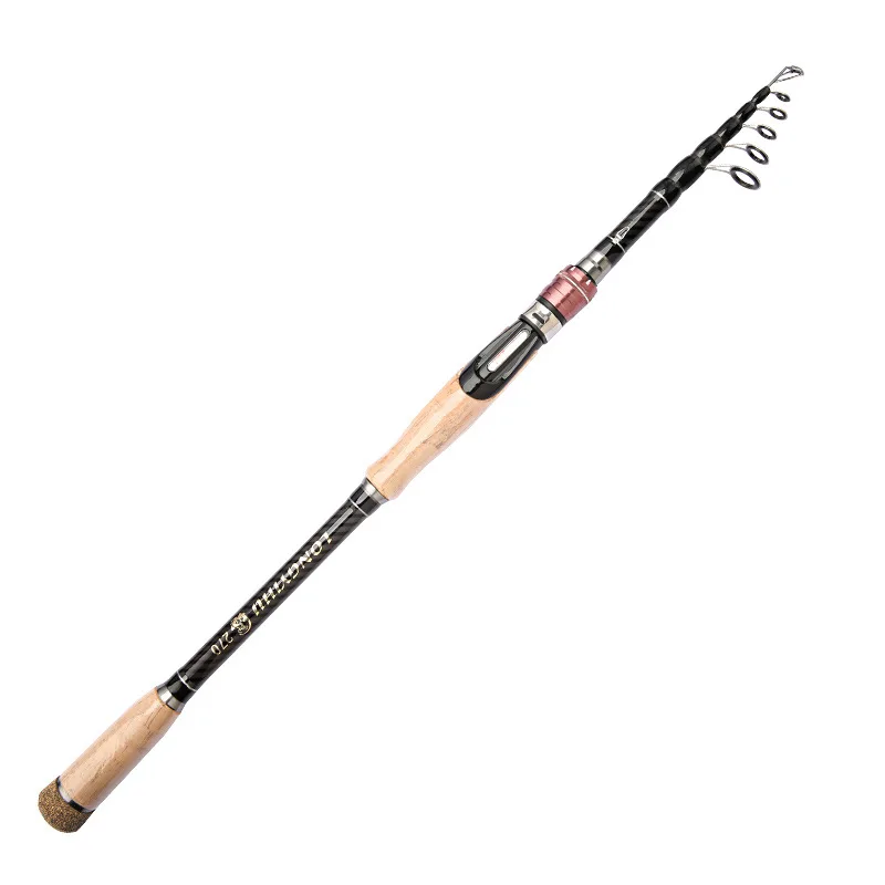 1.8m-3.6m Ultra-Light Carbon Fiber Telescopic Reel Set Cork Handle Fast Fishing Rod Bass River Lake Stream Slow Spinning 200g