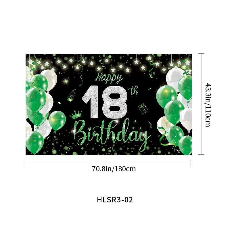 Trendy products Spanish party decoration banner 110*180cm black and green wall decoration cloth Custom birthday decorations