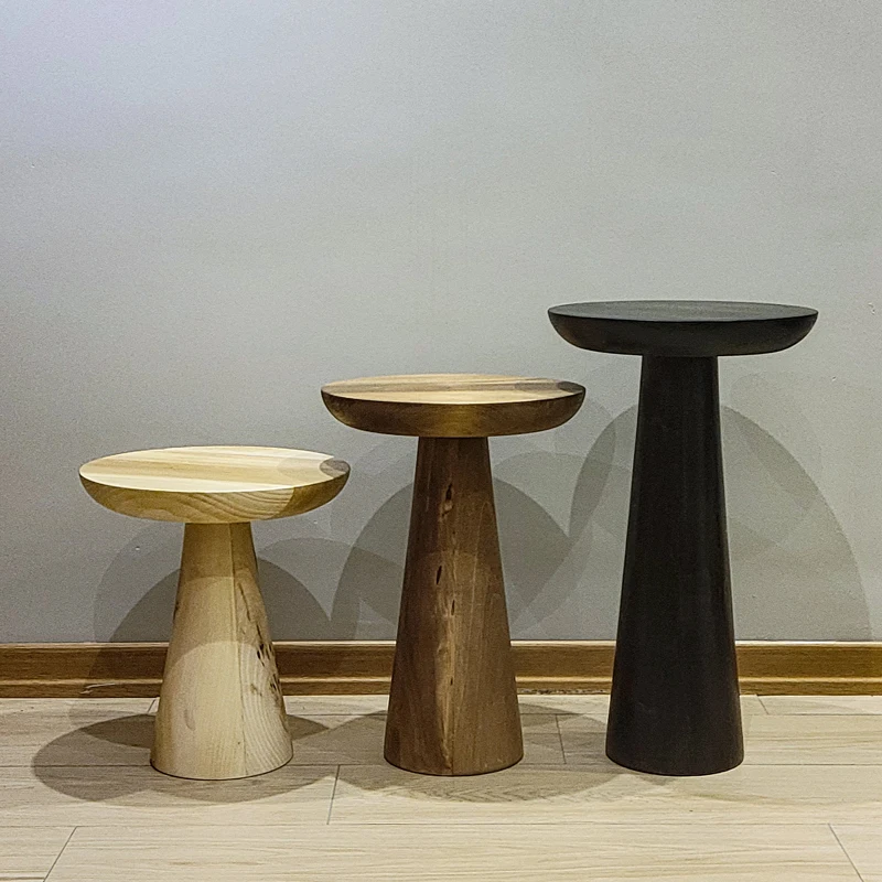 Luxury Modern Living Room Furniture Table Natural Oak Deluxe Round Plinth Wood Coffee Tables