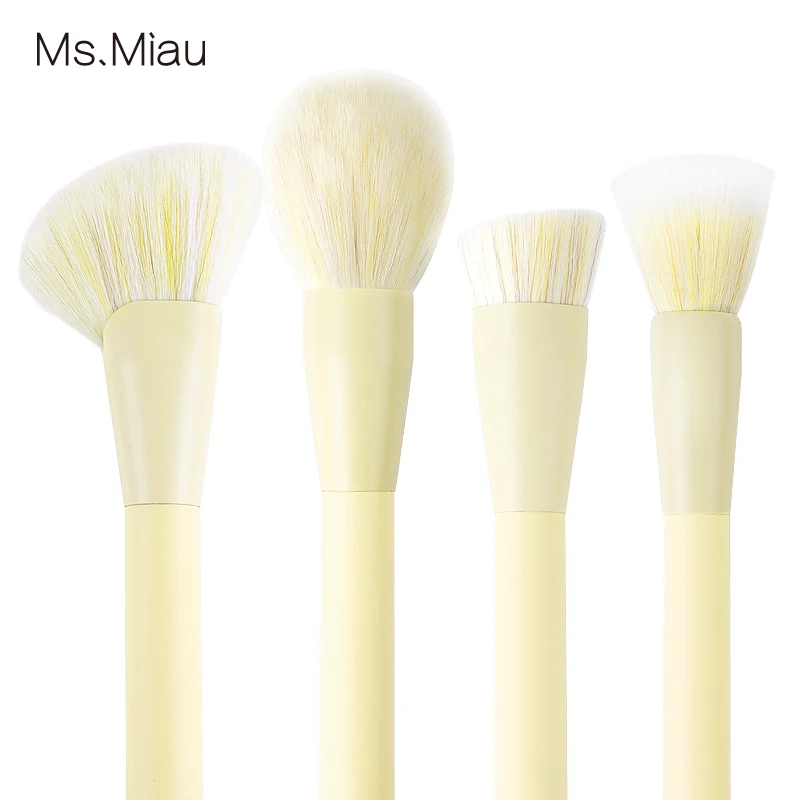 BELLEZA luxury highend custom creamy yellow makeupbrush set