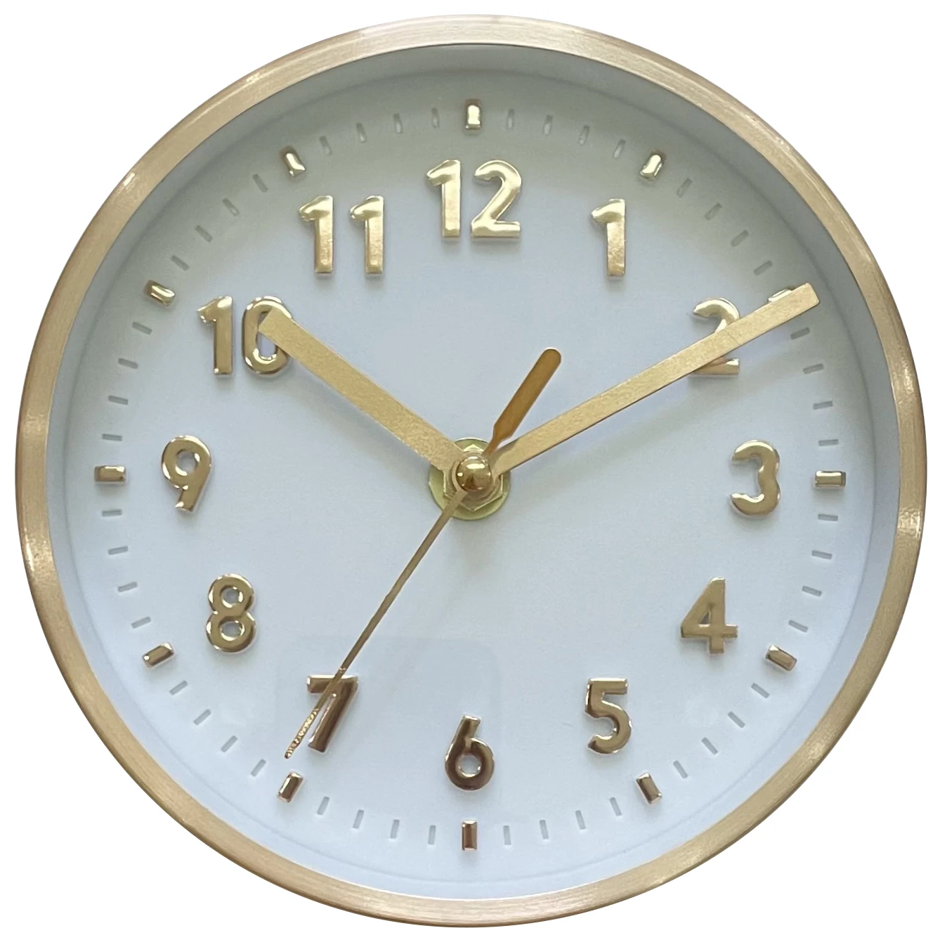 Amazon Hot Sell Modern Design 6Inch Aluminum Metal Case Silent movement Quartz Decorate Decorative Digital Wall Clock