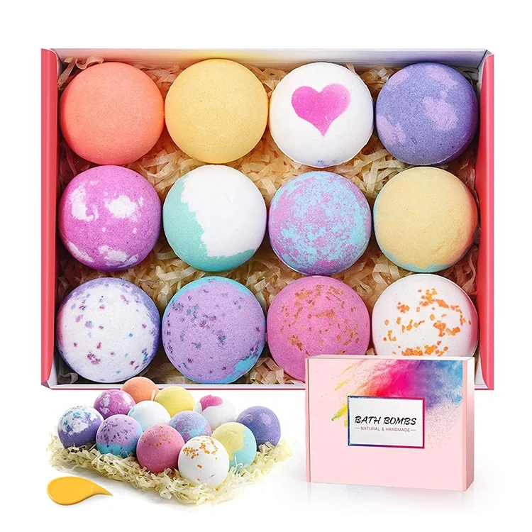 OEM colorful gift set petalsf flower bath fizzer all natural organic bubble c bd fizz hemp bathbombs