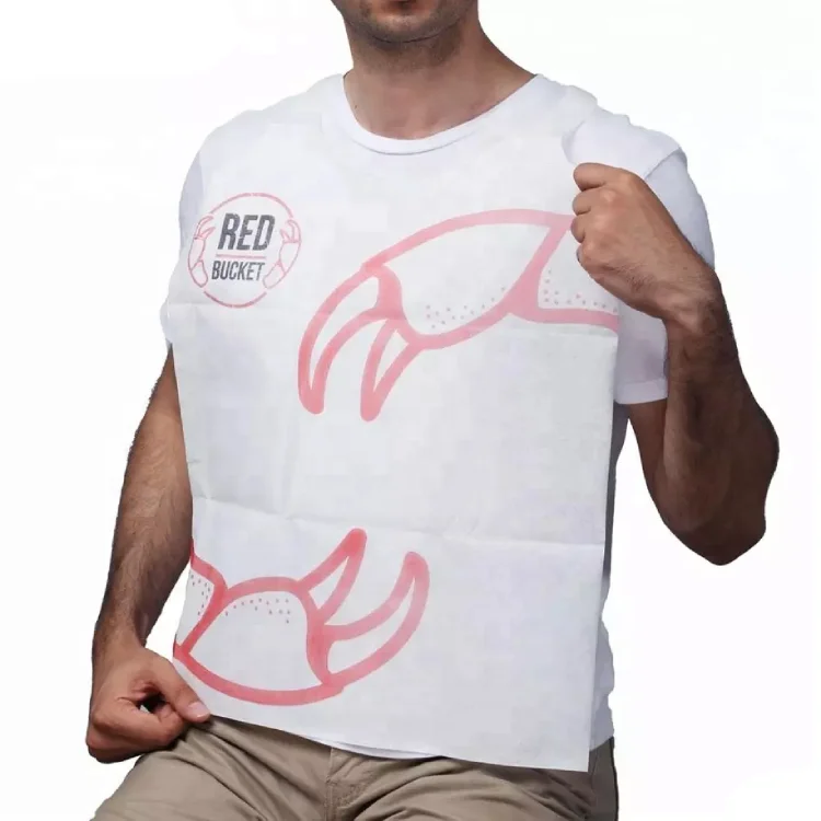 Different Size Disposable Use Water Resistance Apron Non-Woven Lobster Bib