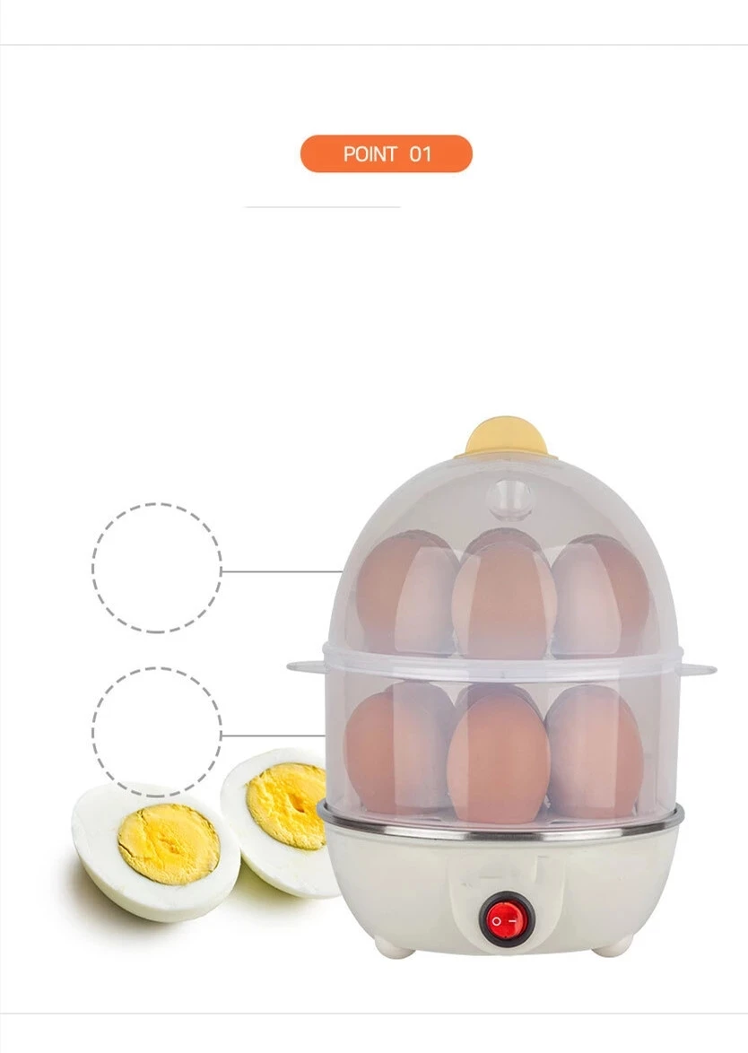 Automatic Mini Egg Cooker Machine Electric Stainless Steel Boiler Deluxe Rapid Egg Cooker