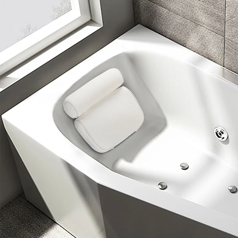 Ergonomic comfortable bathtub pillow 3D air mesh breathable Luxury home Spa Bath Pillow