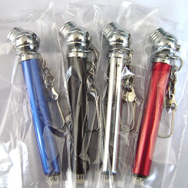 Promotional Mini Pen Shaped Tire Air Pressure Gauge Tester with Keychain Customized logo for Promotion 50 PSI