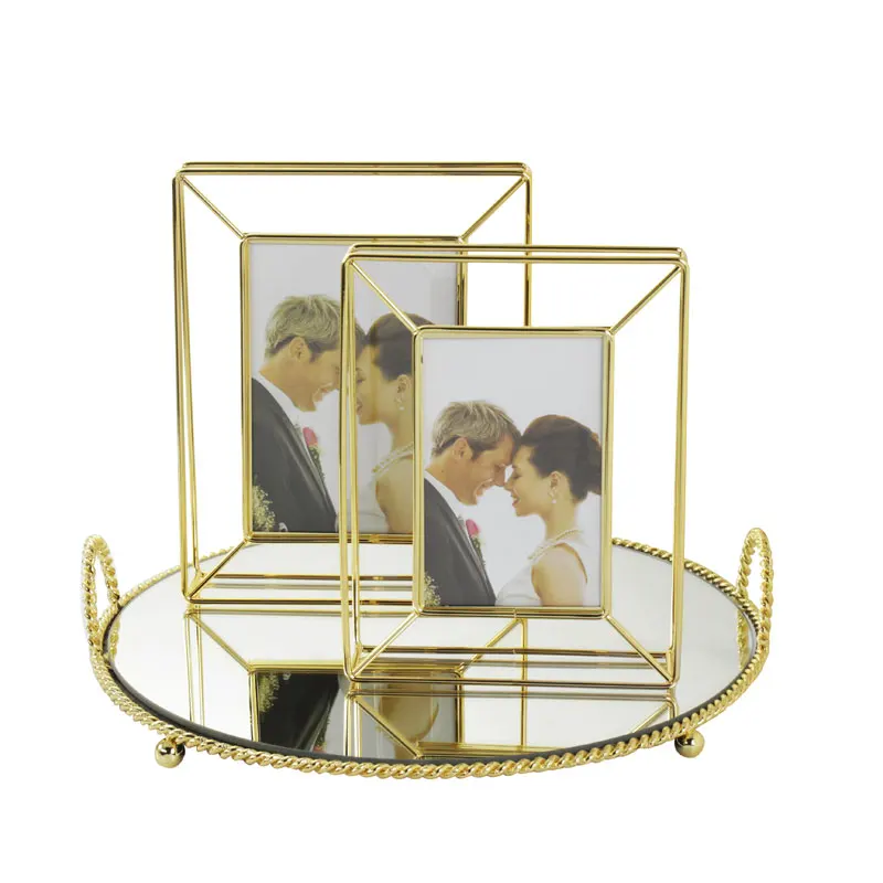 Unique Round Metal Serving Tray with Glass New Designs of Food Serving Trays for Home Decpr or Party in Stock