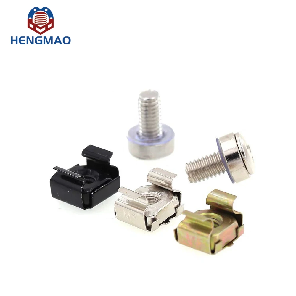 Factory Supply M2 to M8 Nickel Plated Mounting Screws For Server Rack Cabinet With Cage Nut