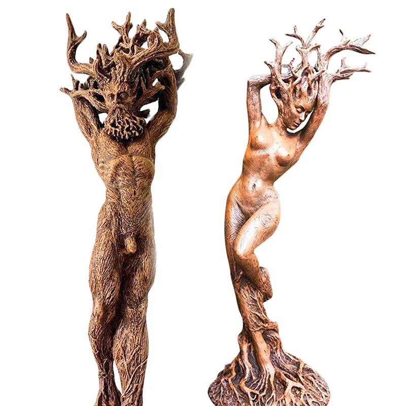 
Goddess of Tree Statue Resin Figurine Garden Sculpture Forest Goddess Statue Garden Handicraft Ornaments Home Decor 