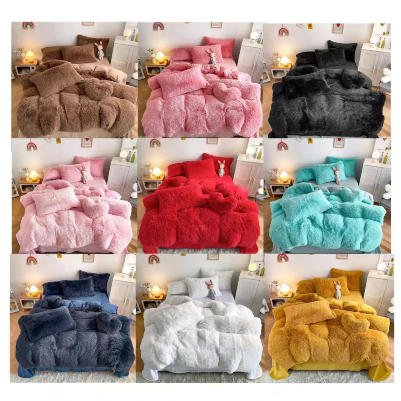High quality mink fleece pillow cover duvet cover women comforter cover home textile bedding set