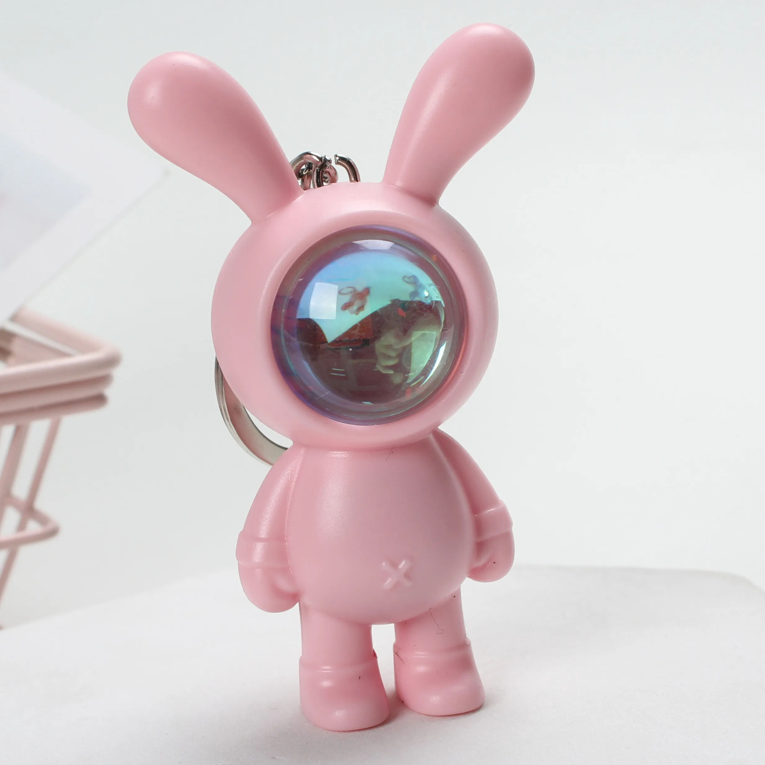 2023 new mini rabbit doll sunset atmosphere light keychain