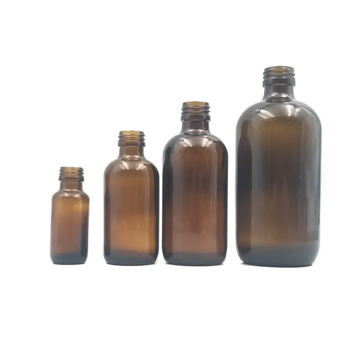 
15ml 30ml 60ml 120ml 250ml amber glass bottle for boston round glass bottle 