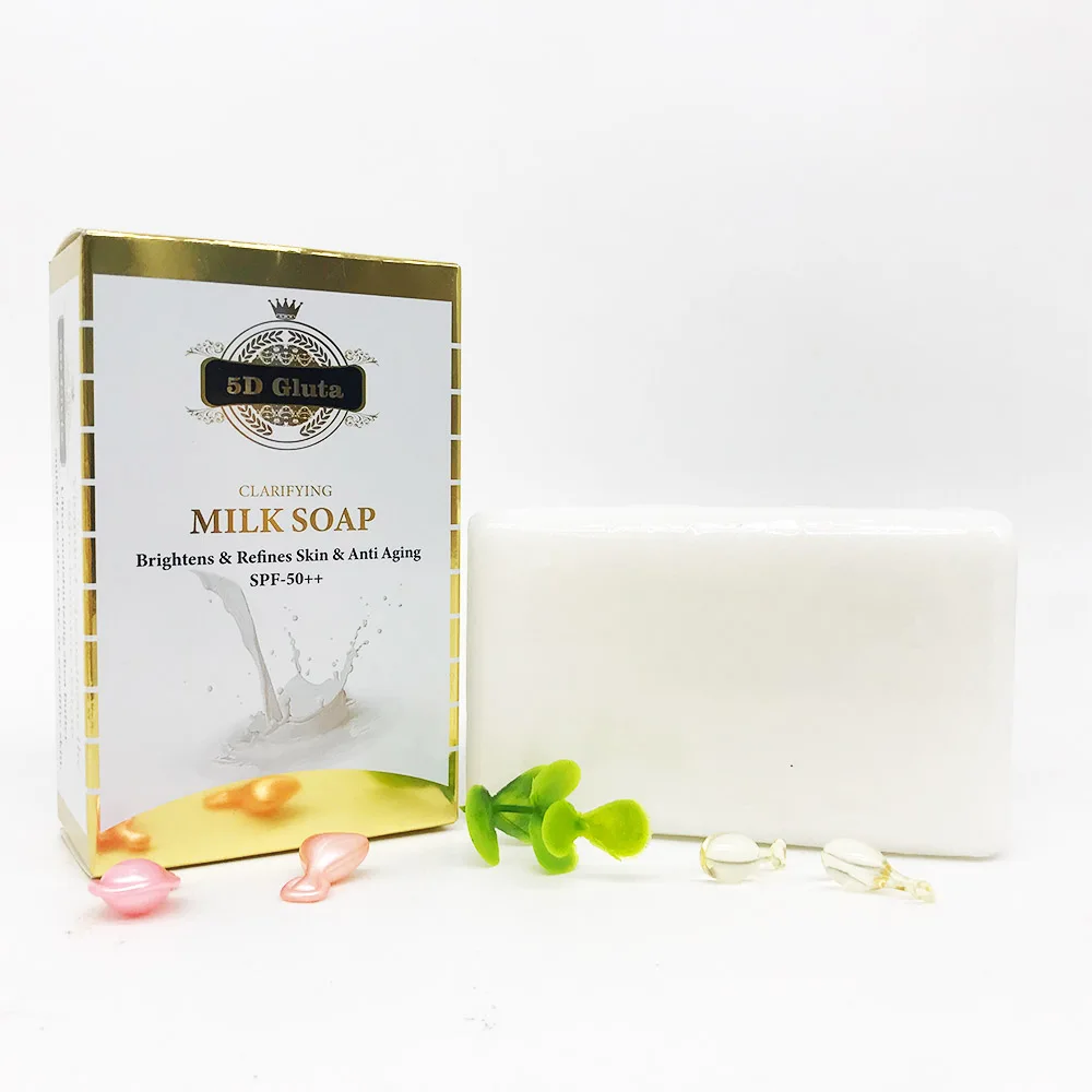 5D.Gluta. Очищающее Молочное мыло осветляет кожу очищает омолаживает SPF50 + витамин E укрепляет иммунную систему