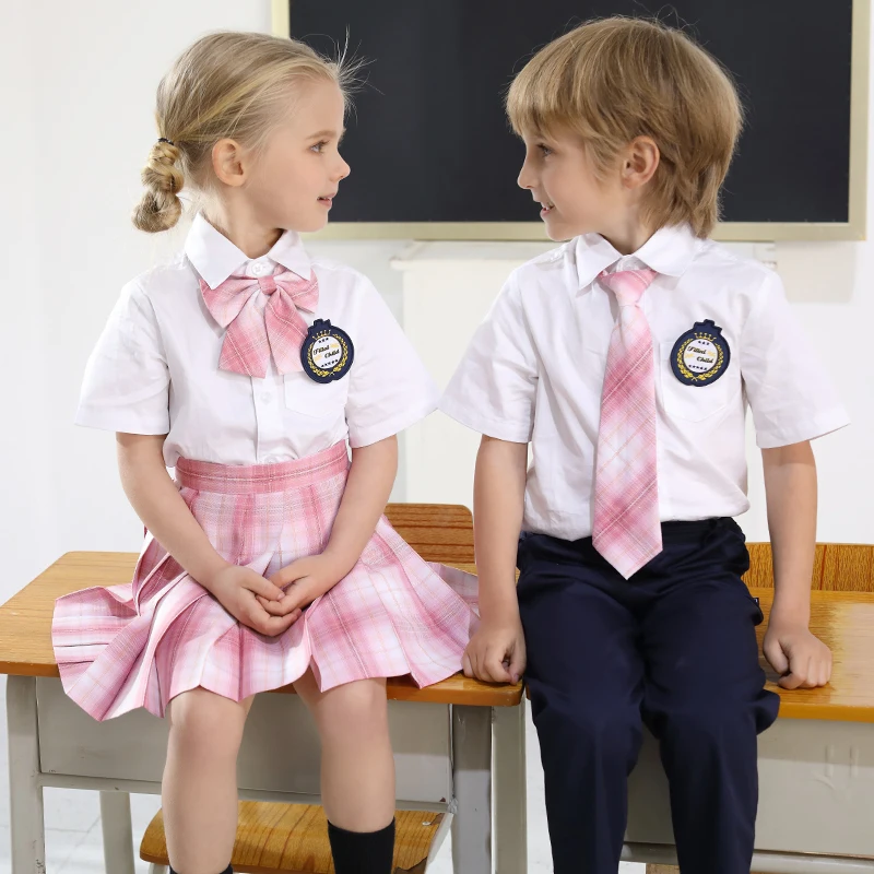 High quality manufacturer customized american girl blouse and skirt school uniform