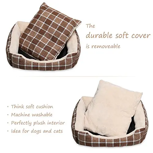 Manufacturer Direct Sale Japan Style Pet Pillows Plaid Dog Plush Pillow Pet Beds for Dogs