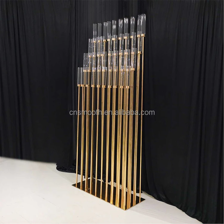 Wedding 40arms Gold Metal Crystal Chandelier Candlestick Wedding Hall Home Decorations Centerpiece Stand Candle Holder