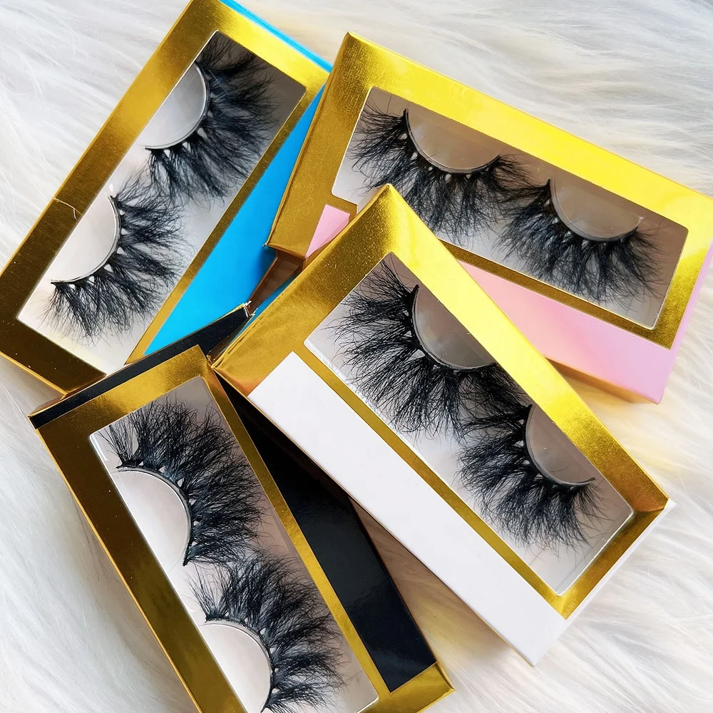 25mm real color fluffy mink lashes wholesale faux mink eyelash siberian fluffy strip mink eyelash synthetic vendor