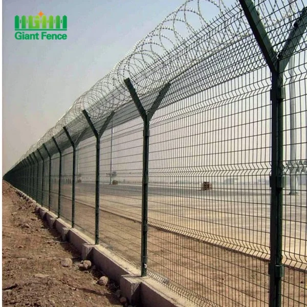 Factory price high security razor barbed wire anti climb airport fence