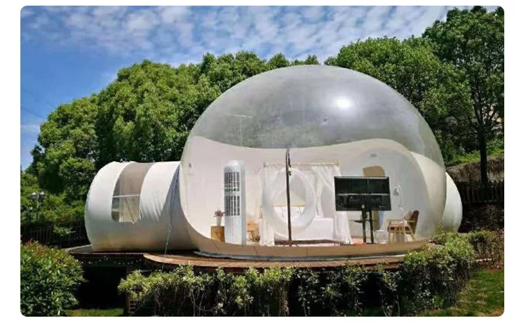 Transparent PVC Oxford Kids Party Air Tent Waterproof Fun House Inflatable Crystal Igloo Dome Bubble Tent for Outdoor Adventures