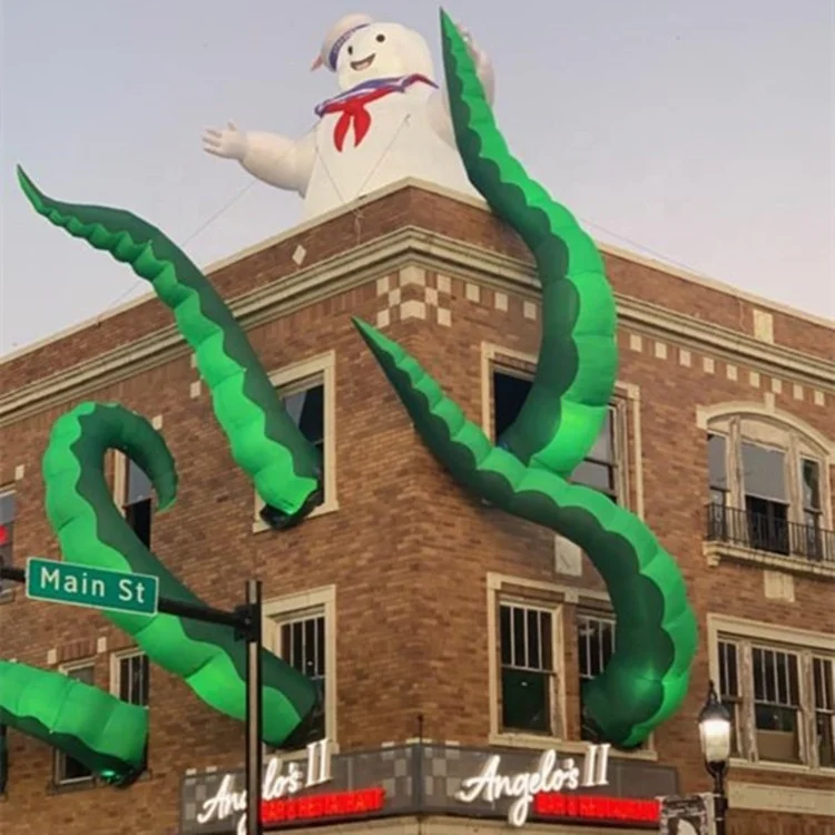 Corporate building advertising inflatable sea monster arms inflatable tentacles for Halloween event