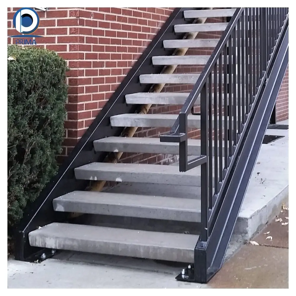 Prima Customized Style Simple Staircase Designs Galvanized Stair Treads with Perforated Metal Anti Slip Stair Treads Staircase
