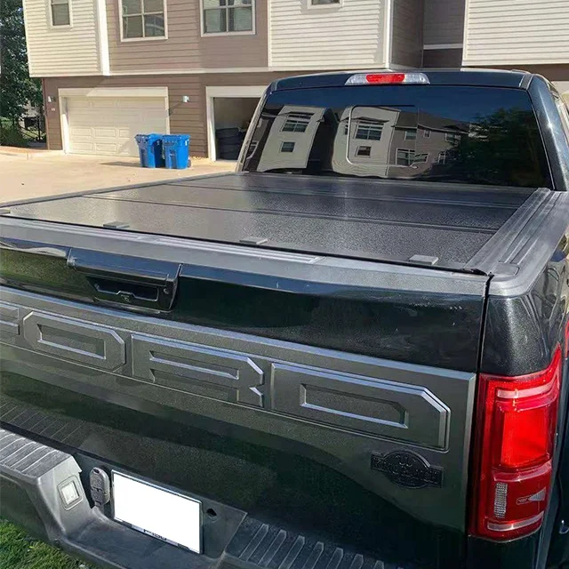 hard tri folding pickup tonneau cover aluminum for 2015 hilux revo vigo