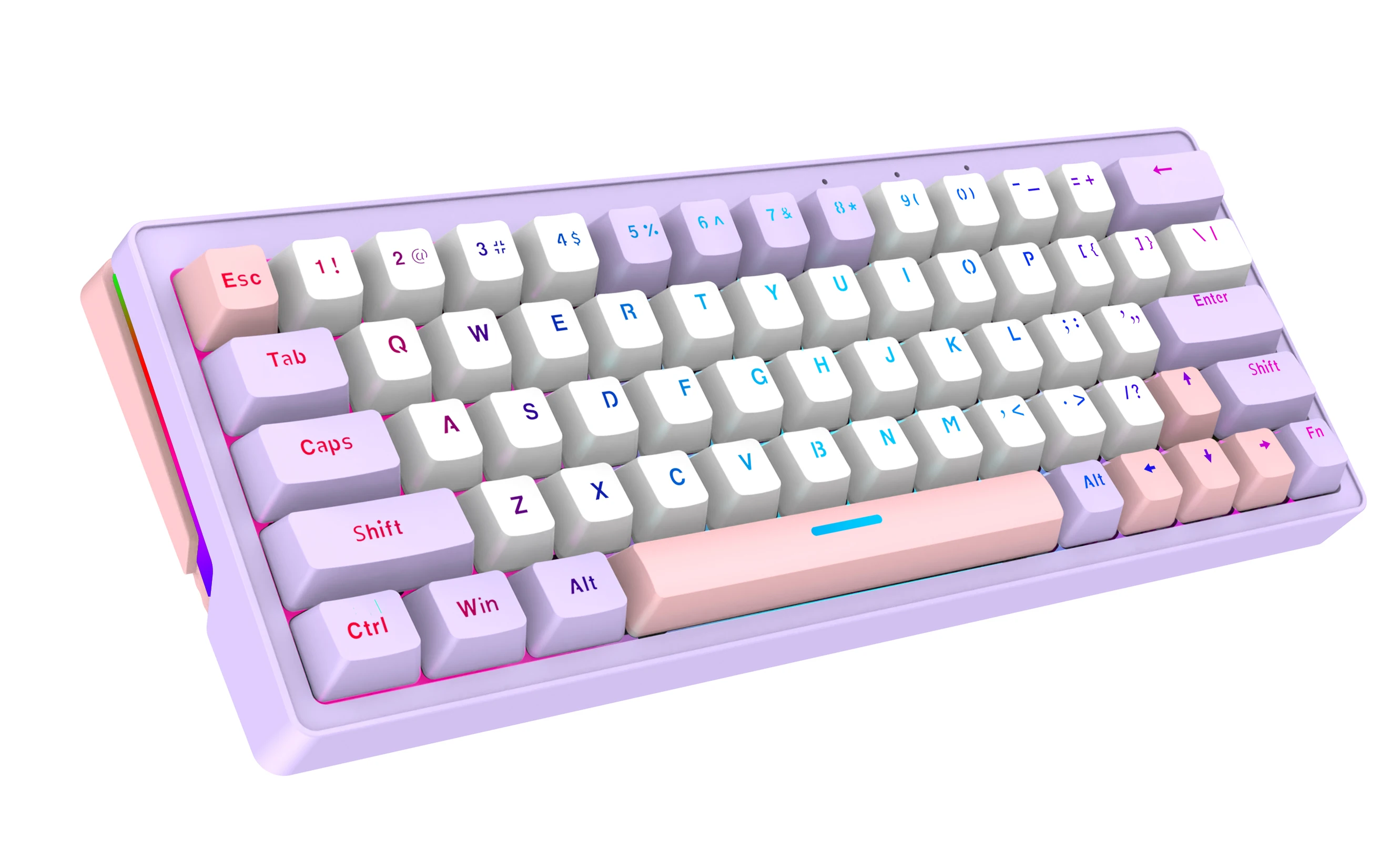 rgb switch hot swap gaming mechanical keyboard 63 key colorful anti gosting type-c 2.4G bluetooth  tri-mode keyboard