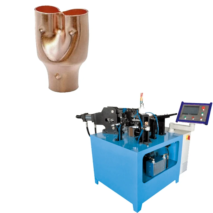 HVAC Equal Y Pant Type Copper Pipe Tee Fitting Punching Machine
